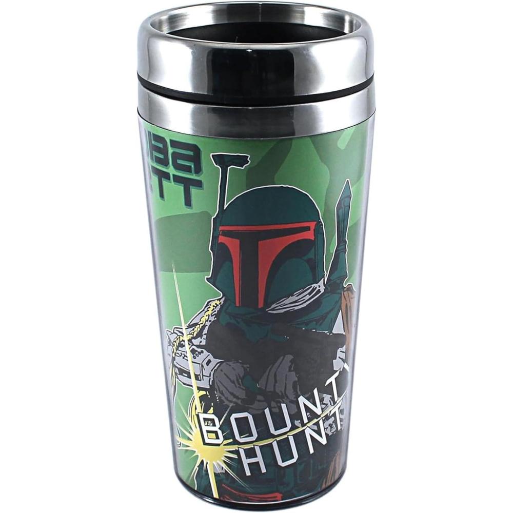 imageSilver Buffalo Marvel Deadpool Stainless Steel Travel Mug 16OuncesBoba Fett