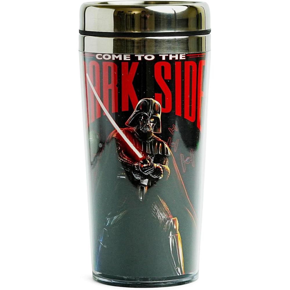 imageSilver Buffalo Marvel Deadpool Stainless Steel Travel Mug 16OuncesStar Wars Darth Vade Come To The Dark Side