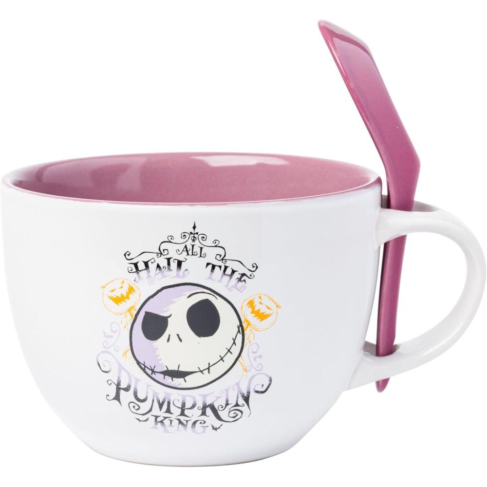 imageSilver Buffalo Nightmare Before Christmas Hail Pumpkin King 24oz Ceramic Soup Mug with SpoonNightmare Before Christmas
