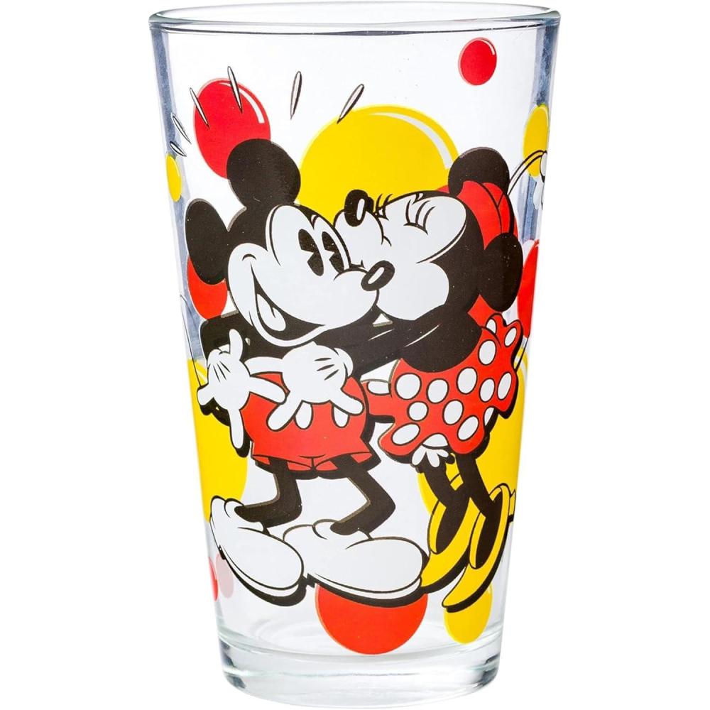 imageSilver Buffalo Pokemon Original Starters Feautirng Charmander Squirtle Bulbasaur and Pikachu 4 Pack Pint Glass Set 16 OuncesMickey and Minnie Kiss