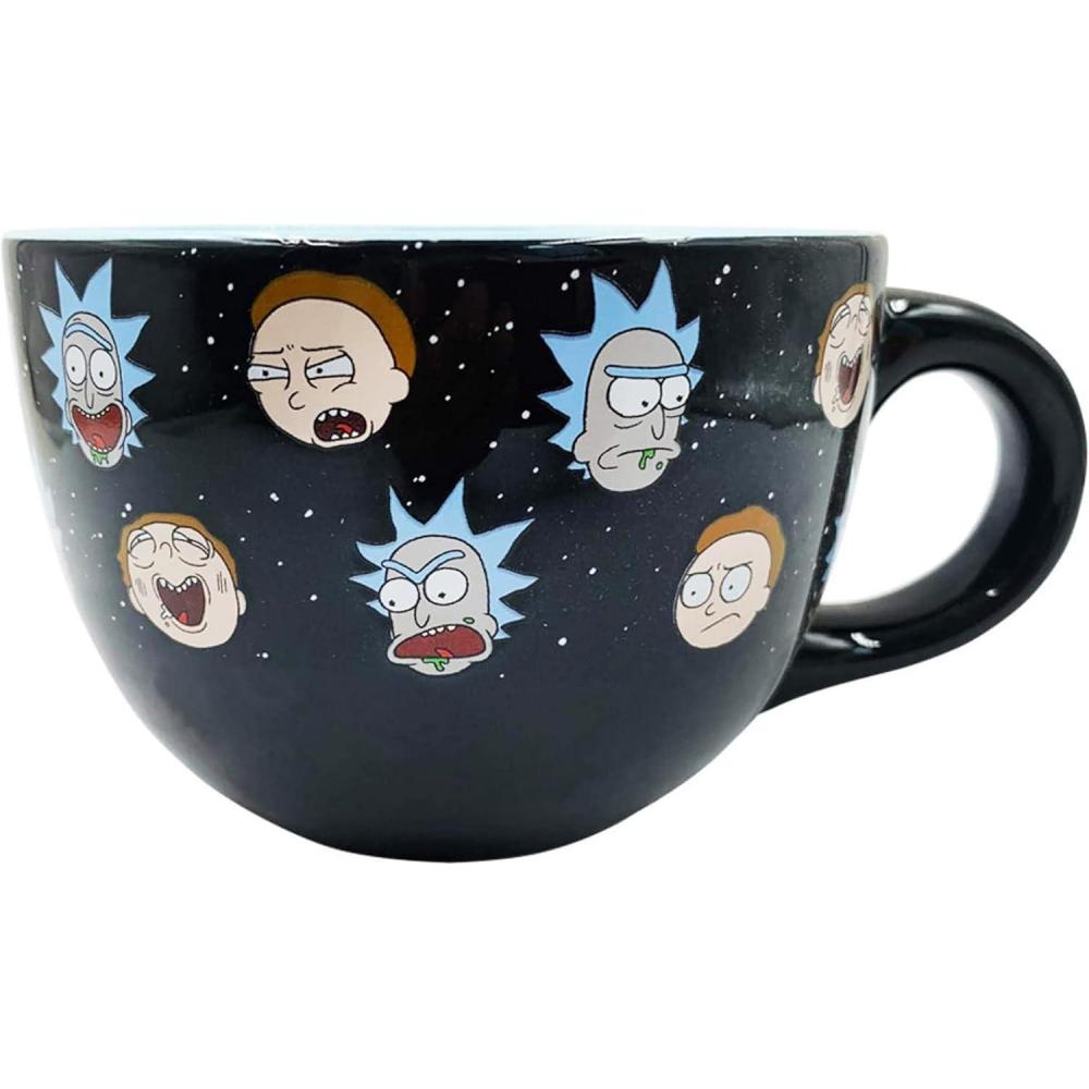 imageSilver Buffalo Rick and Morty Heads Line Up Ceramic Soup Mug 24Ounce24oz Rick and Morty Soup Mug