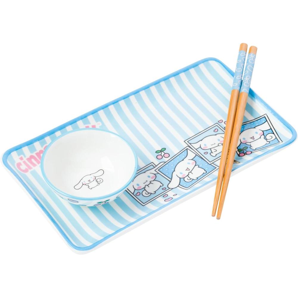 imageSilver Buffalo Rick and Morty Plant Portal Fall Ceramic Sushi Set with Dipping Sauce Dish and Matching ChopsticksCinnamoroll Polaroids