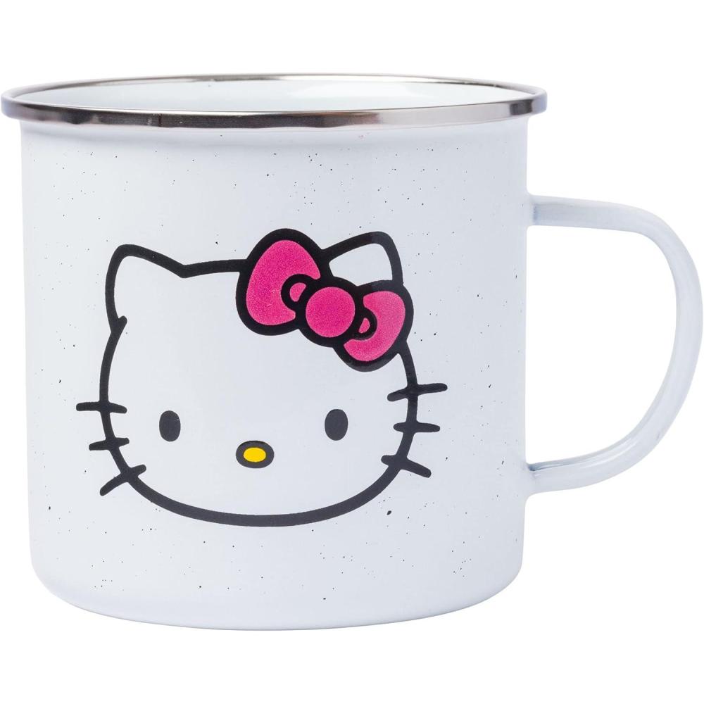 imageSilver Buffalo Sanrio Hello Kitty Destination Neighborhood Enamel Camper Mug 21 OuncesHello Kitty Hello