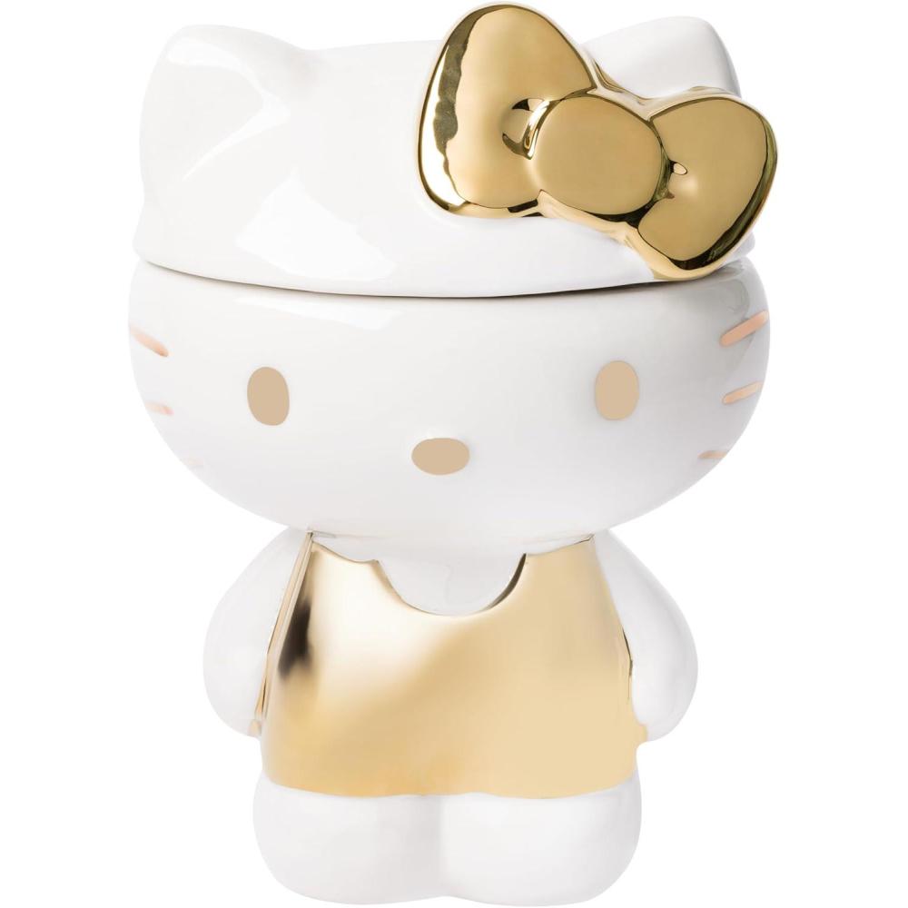imageSilver Buffalo Sanrio Hello Kitty Frankenstein Sculpted Ceramic Cookie Jar 7 x 575 x 975Hello Kitty Gold Ceramic Sculpted
