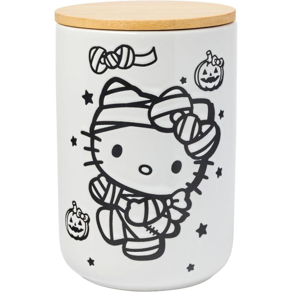 imageSilver Buffalo Sanrio Hello Kitty Frankenstein Sculpted Ceramic Cookie Jar 7 x 575 x 975Hello Kitty Mummy Ceramic with Bamboo Lid
