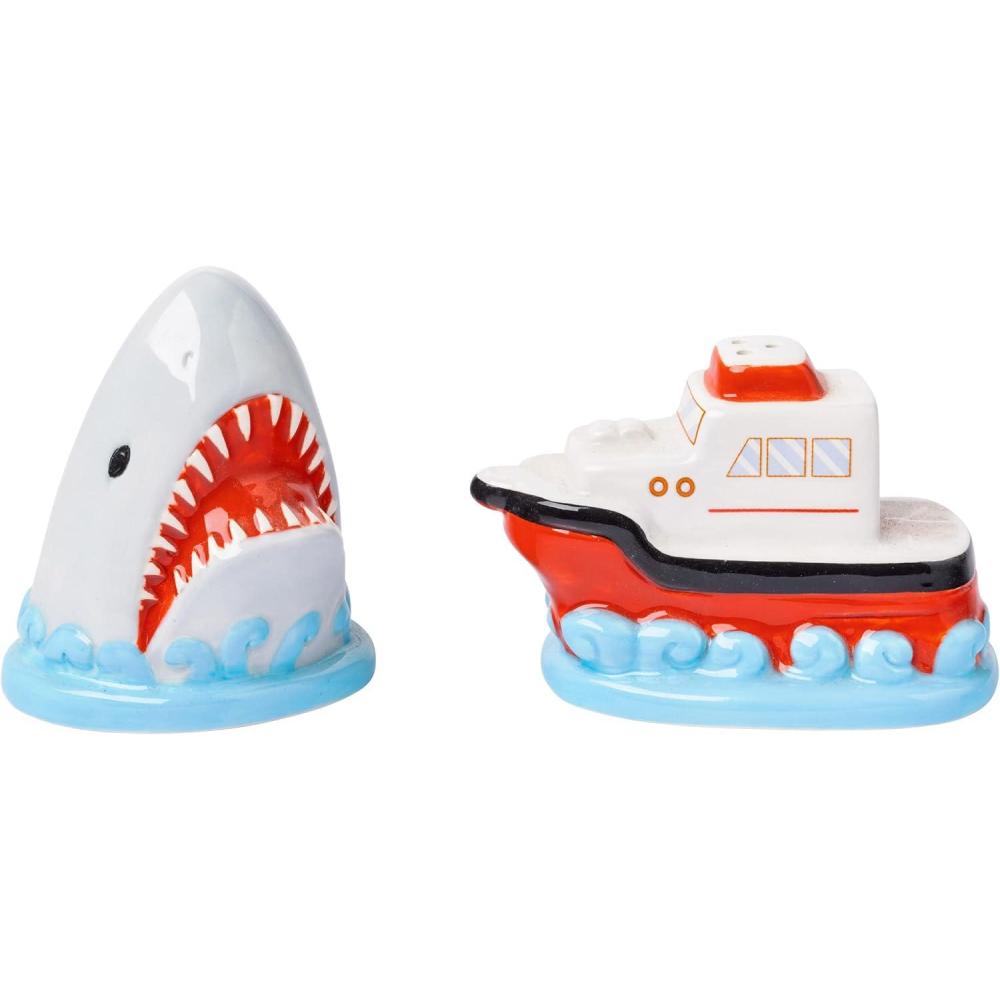 imageSilver Buffalo Sanrio Hello Kitty Halloween Ceramic Salt and Pepper Shaker Set 5 L x 2 W x 35 HJaws Shark Breach and Orca
