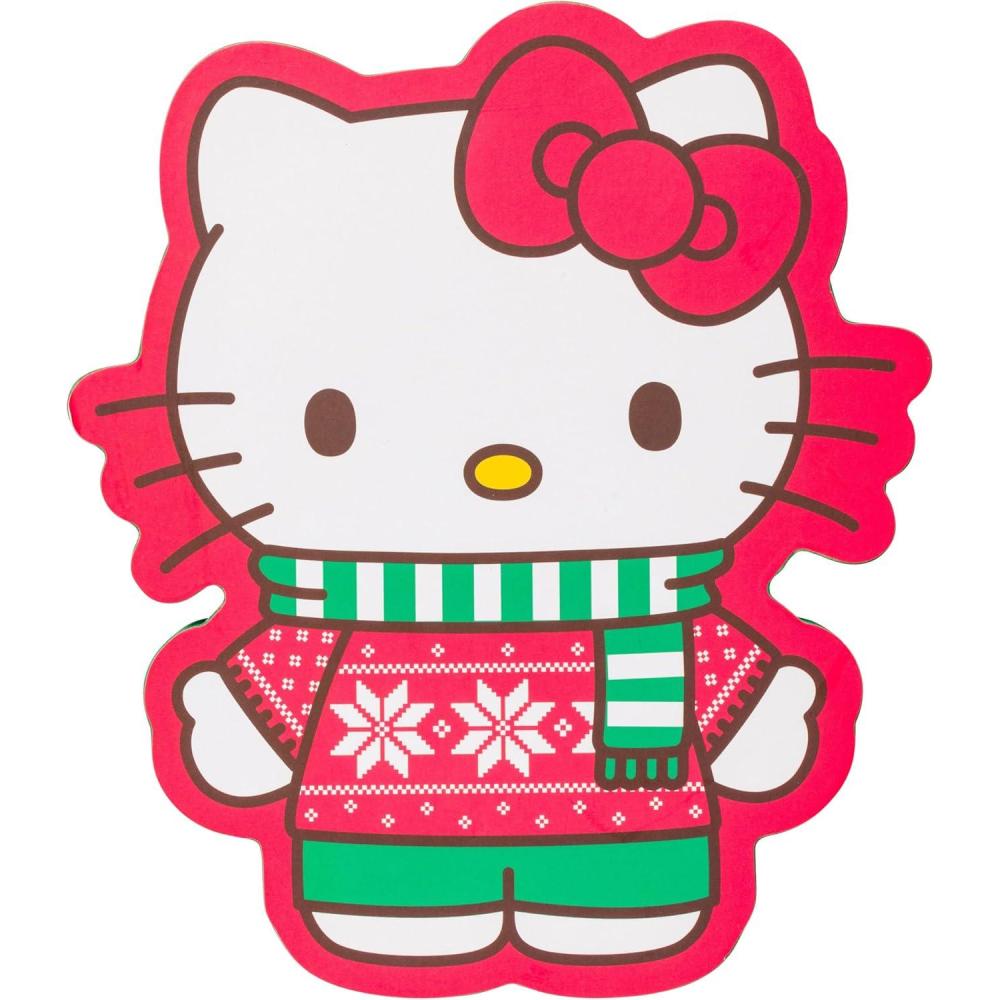 imageSilver Buffalo Sanrio Hello Kitty Holiday Large Die Cut MDF Box Wall Sign 7quot x 12quot x 8