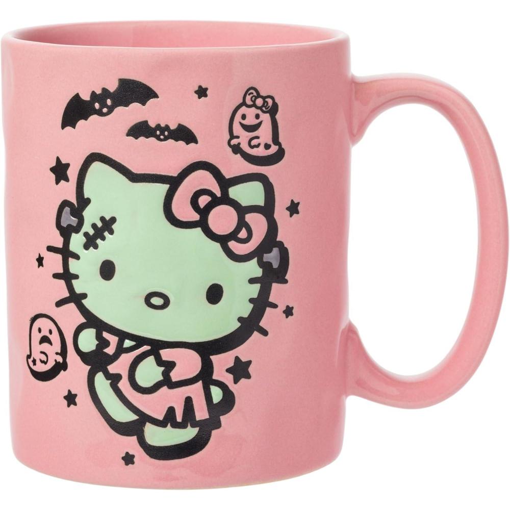 imageSilver Buffalo Sanrio Hello Kitty Spooky Halloween Glass Coffee Mug 175 ouncesSanrio Hello Kitty Halloween Frankenstein
