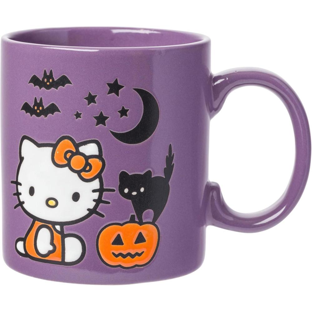 imageSilver Buffalo Sanrio Hello Kitty Spooky Halloween Glass Coffee Mug 175 ouncesSanrio Hello Kitty Halloween Pumpkin Bats