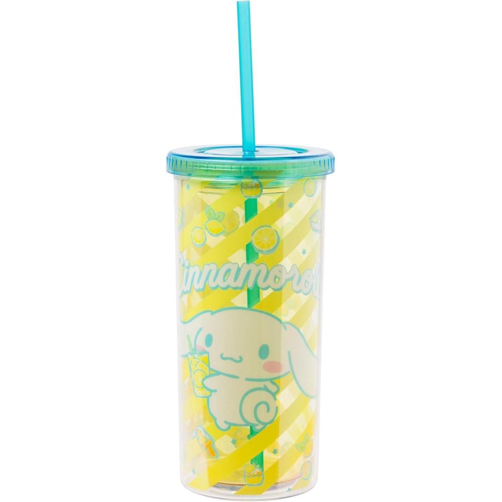 imageSilver Buffalo Sanrio Hello Kitty Zodiac Signs Iridescent Double Walled Tritan Water Bottle 18 OuncesCinnamoroll Lemons
