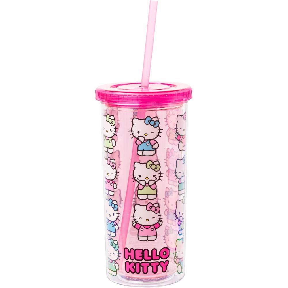 imageSilver Buffalo Sanrio Hello Kitty Zodiac Signs Iridescent Double Walled Tritan Water Bottle 18 OuncesHello Kitty Expressions