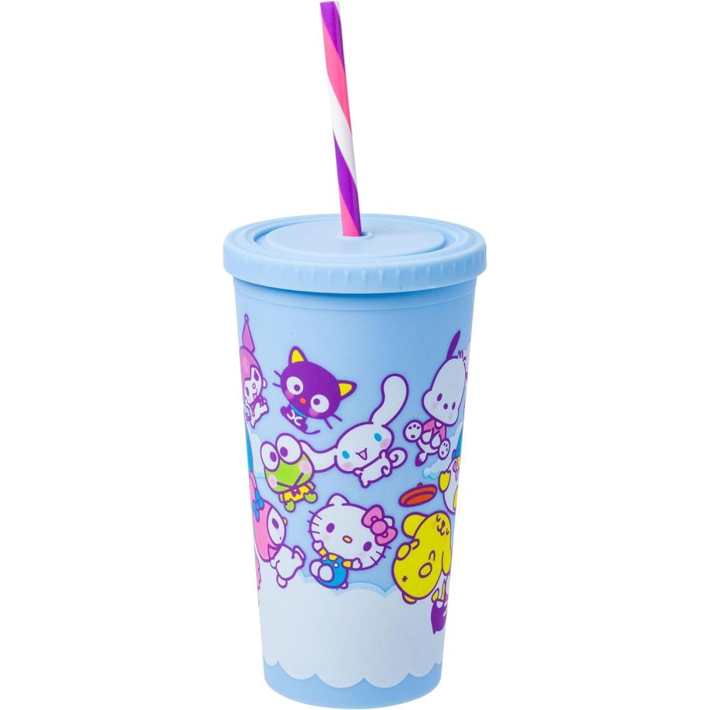 imageSilver Buffalo Sanrio Hello Kitty Zodiac Signs Iridescent Double Walled Tritan Water Bottle 18 OuncesHello Kitty and Friends Matte