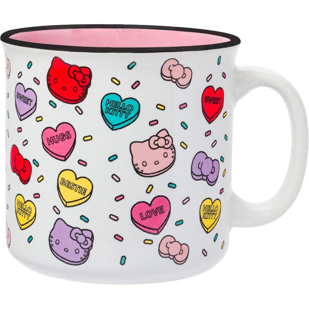 imageSilver Buffalo Sanrio Hello Kitty and Friends Gudetama Lazy Egg Sailing Ceramic Camper Mug 20 OuncesHello Kitty Candy Hearts