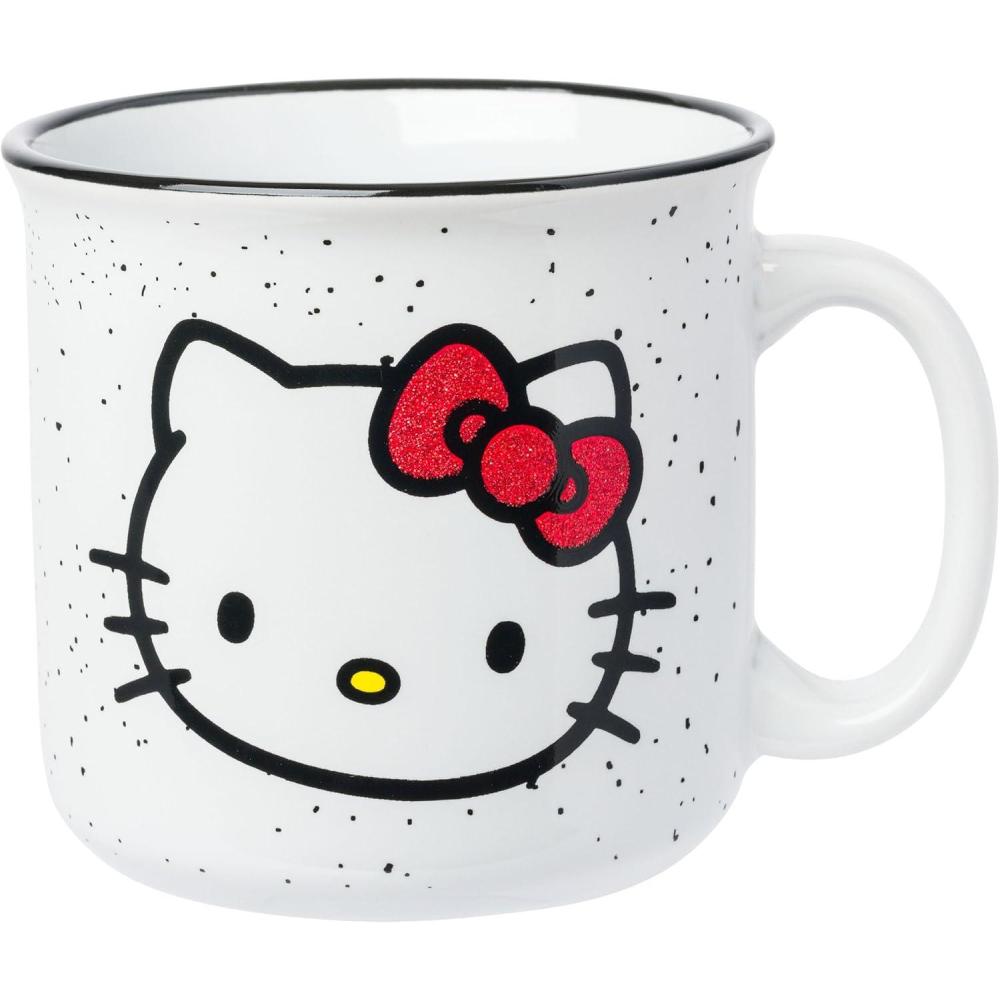 imageSilver Buffalo Sanrio Hello Kitty and Friends Gudetama Lazy Egg Sailing Ceramic Camper Mug 20 OuncesHello Kitty Glitter Bow