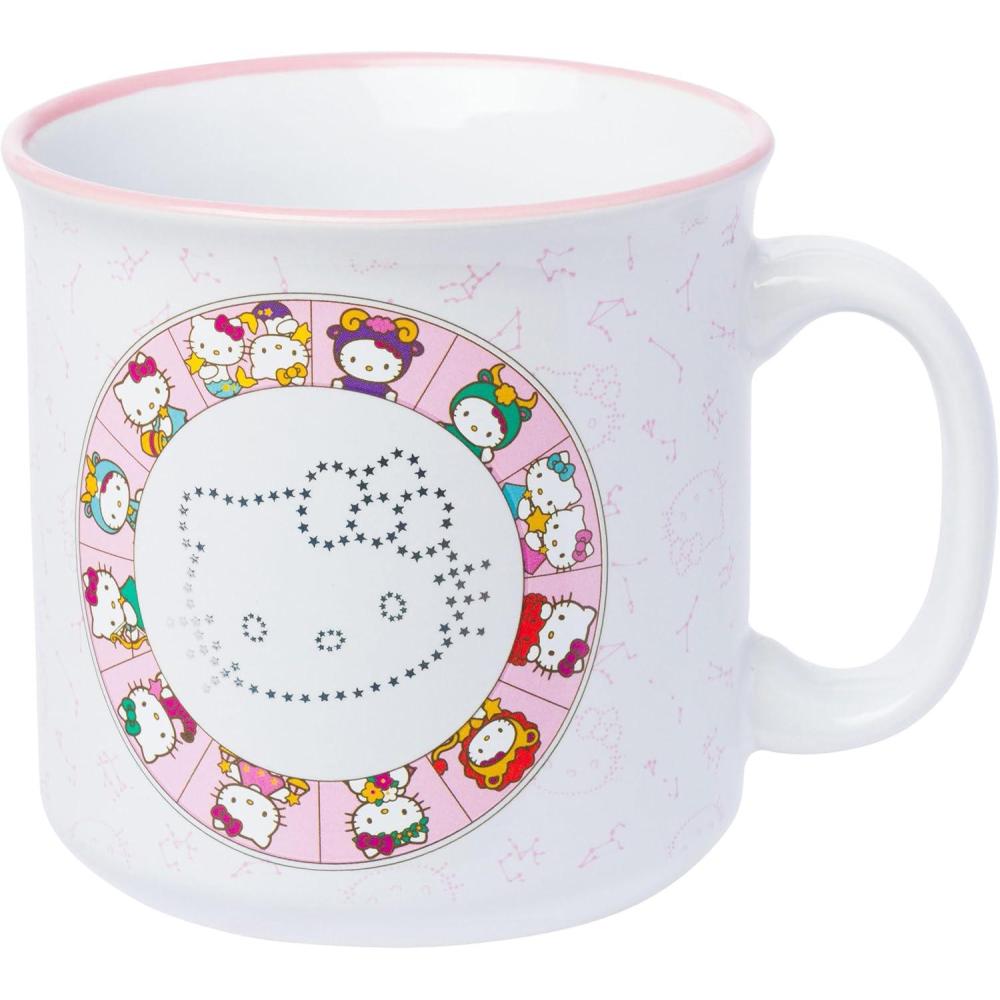imageSilver Buffalo Sanrio Hello Kitty and Friends Gudetama Lazy Egg Sailing Ceramic Camper Mug 20 OuncesHello Kitty Zodiac Signs Wheel