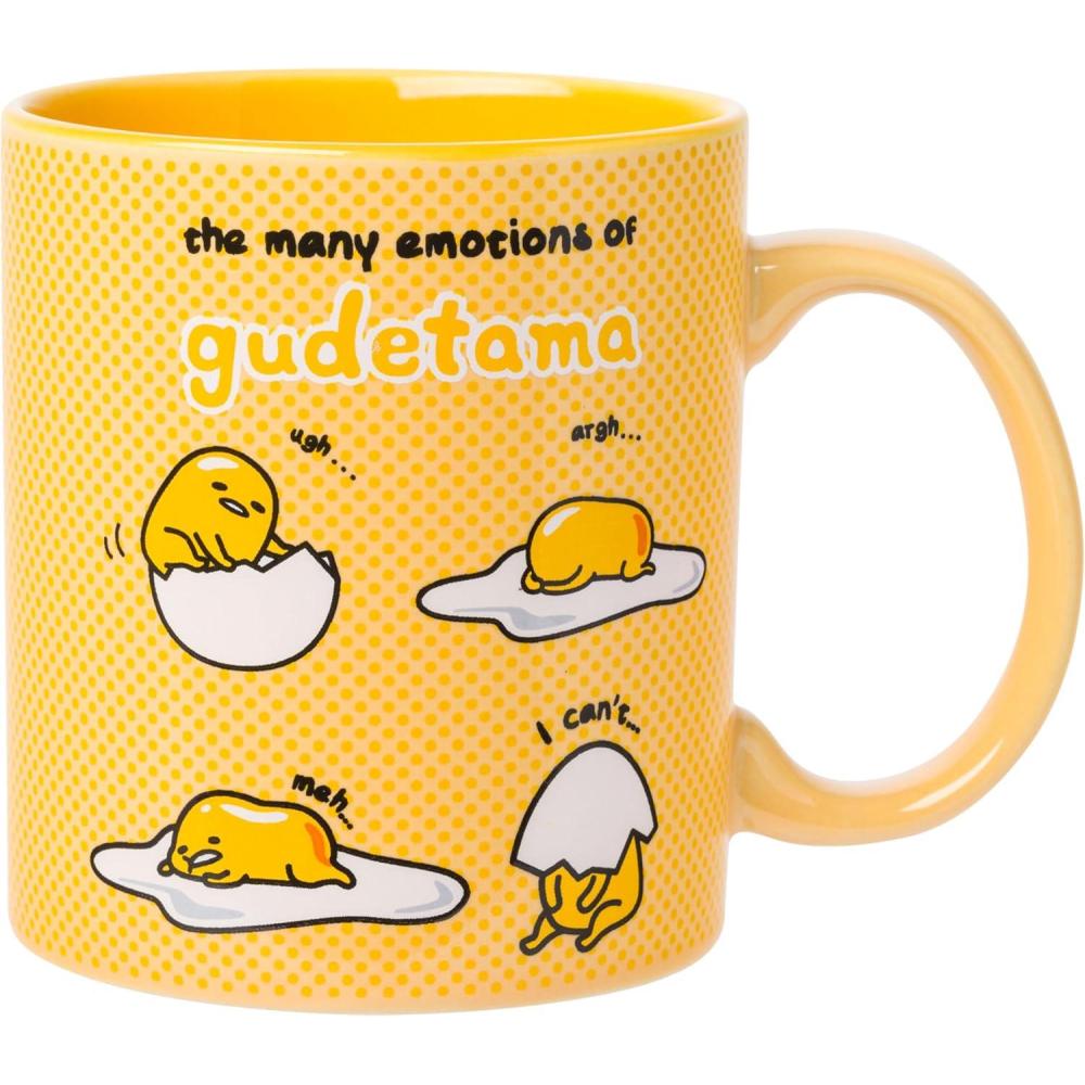 imageSilver Buffalo Sanrio The Many Emotions of Gudetama Lazy Egg Ceramic Mug 20 OuncesGudetama Many Emotions