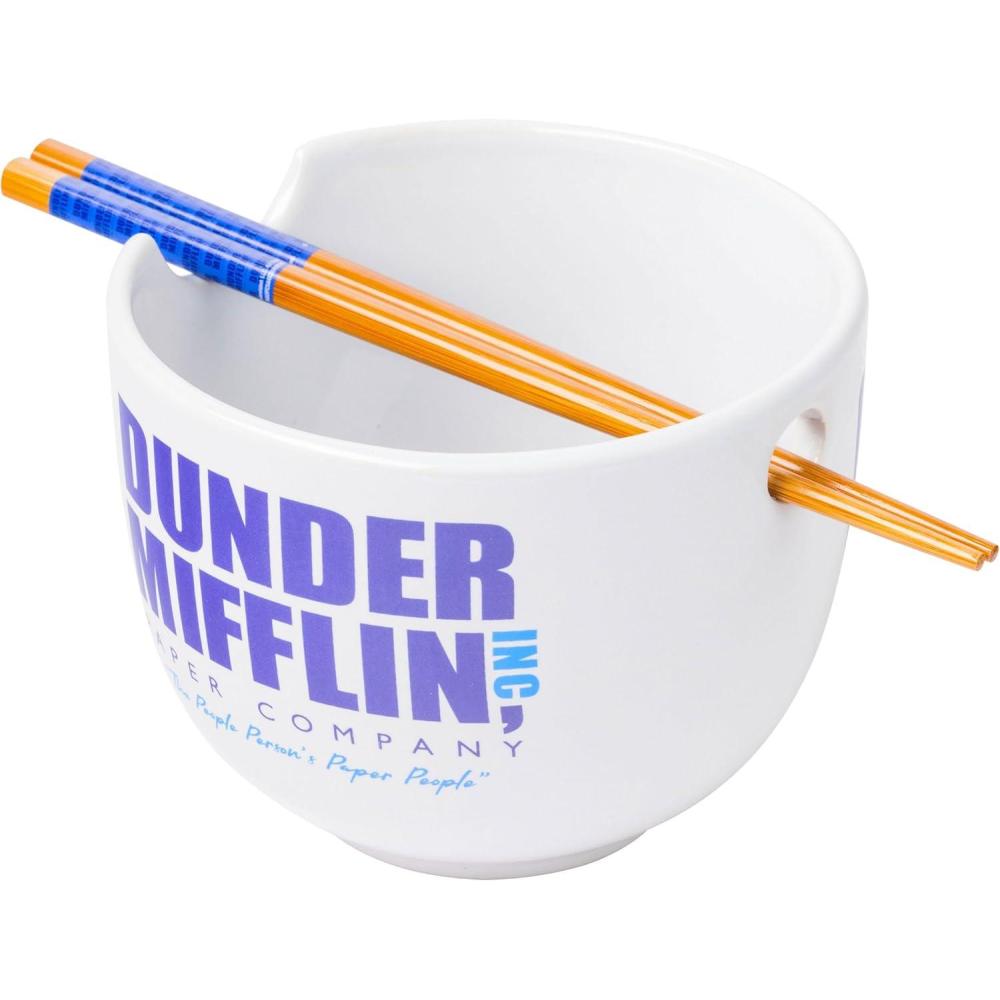 imageSilver Buffalo Star Wars Boba Fett Ceramic Ramen Noodle Rice Bowl with Chopsticks Microwave Safe 20 OuncesThe Office Dunder Mifflin