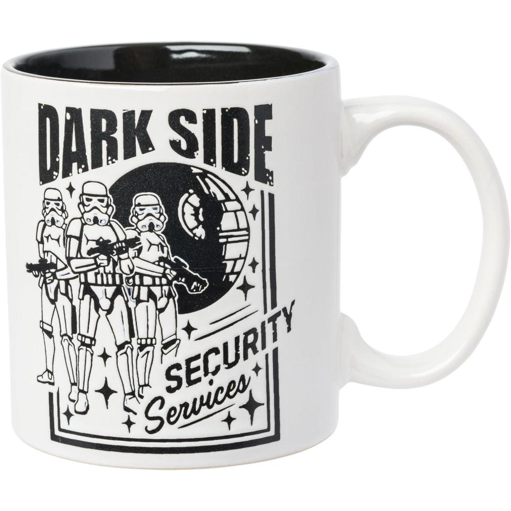 imageSilver Buffalo Star Wars Dark Side Security Wax Resist 20oz Ceramic MugBlackWhite