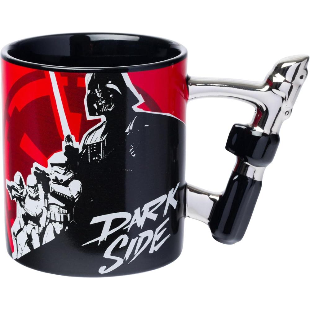 imageSilver Buffalo Star Wars Darth Vader Dark Side Shaped Handle 20oz Ceramic Mug