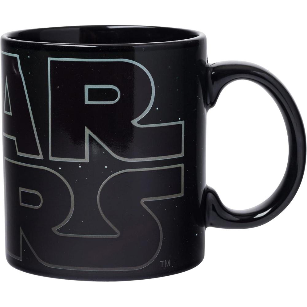 imageSilver Buffalo Star Wars Logo Heat Reveal Ceramic Coffee Mug Featuring Boba Fett Yoda Luke C3PO R2D2 Darth Vader and Stormtrooper 20Ounces