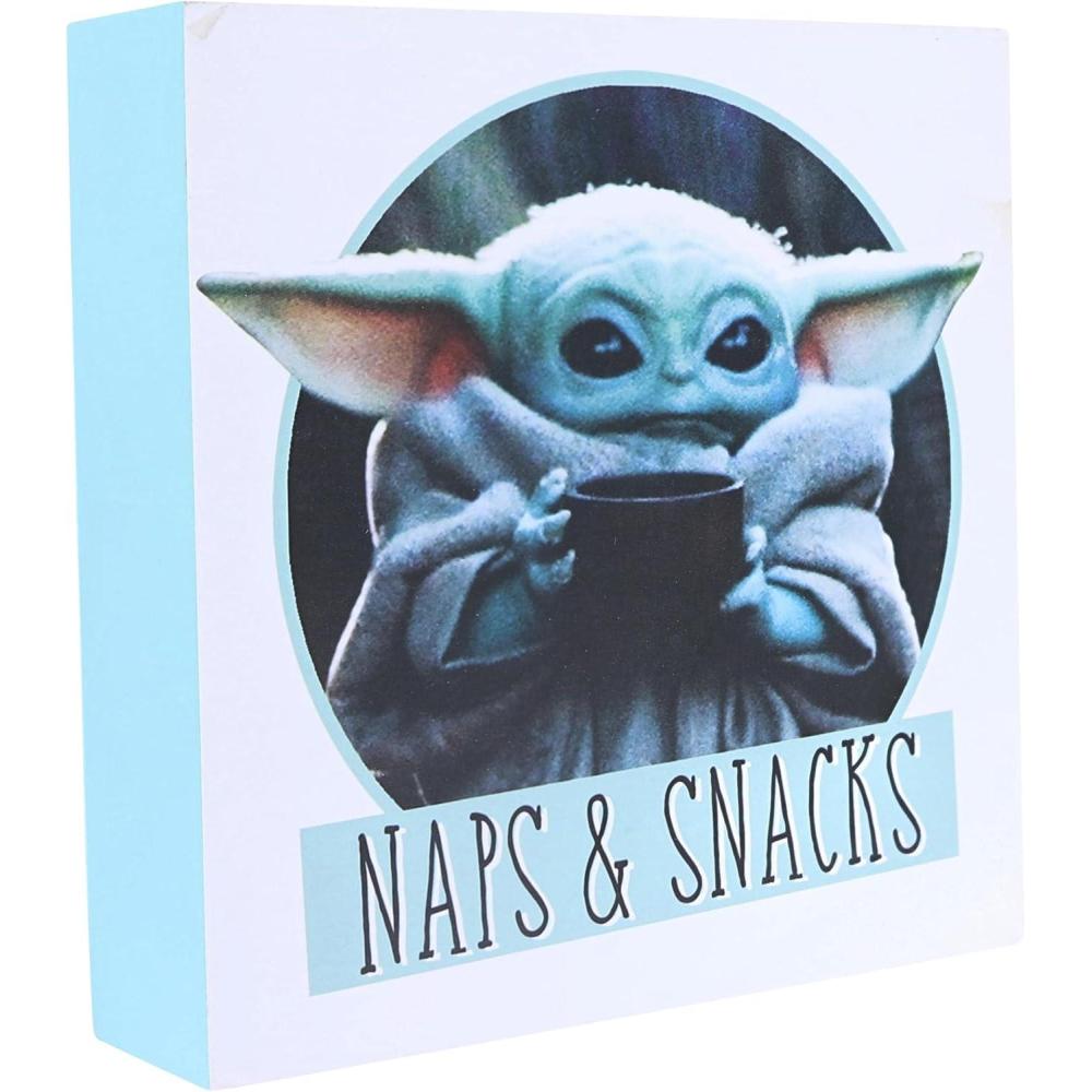 imageSilver Buffalo Star Wars Naps and Snacks Box Sign Wall Art 6 x 6 Inches