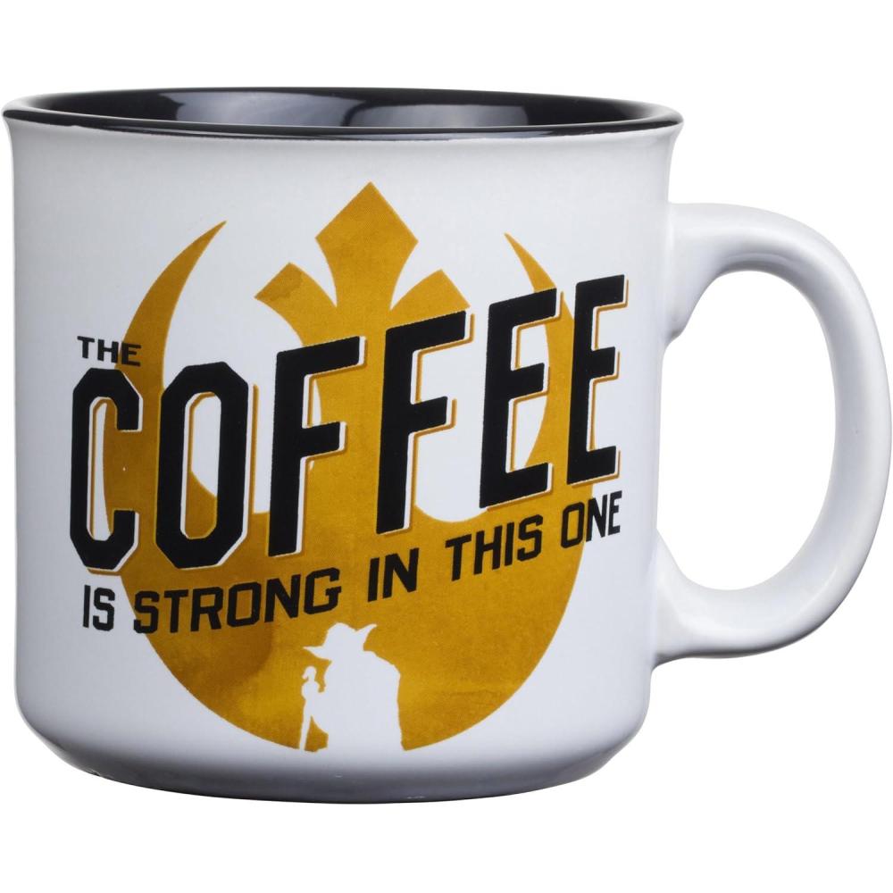 imageSilver Buffalo Star Wars The Coffee is Strong In This One Ceramic CamperStyle Coffee Mug 20OuncesThe Coffee is Strong