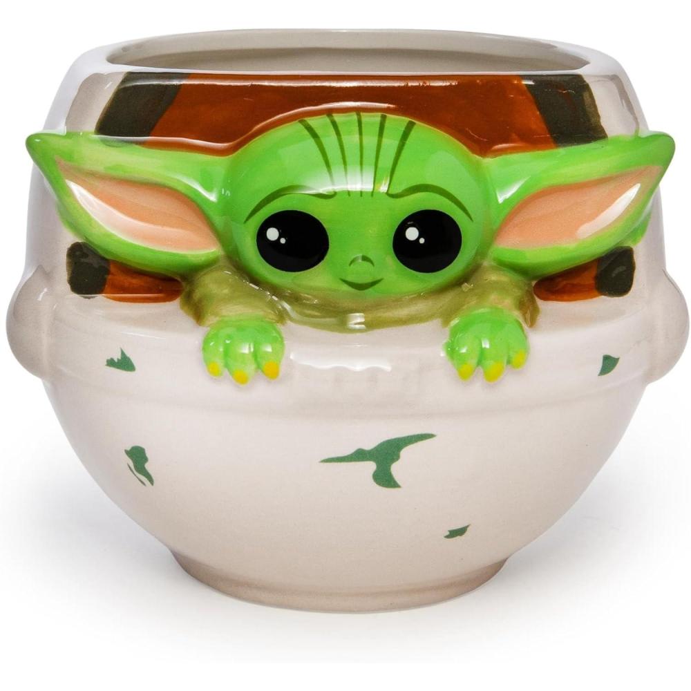 imageSilver Buffalo Star Wars The Mandalorian Child Seated Ceramic 3D Sculpted Mug 20OuncesChild Seated Sculpted