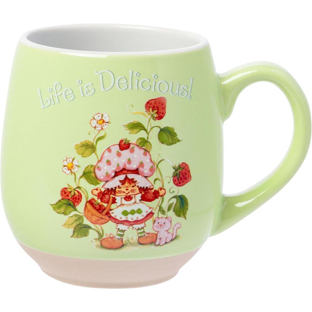 imageSilver Buffalo Strawberry Shortcake Vintage Authentic Berry Life is Delicious 16oz Clay Base Ceramic MugMulticolor
