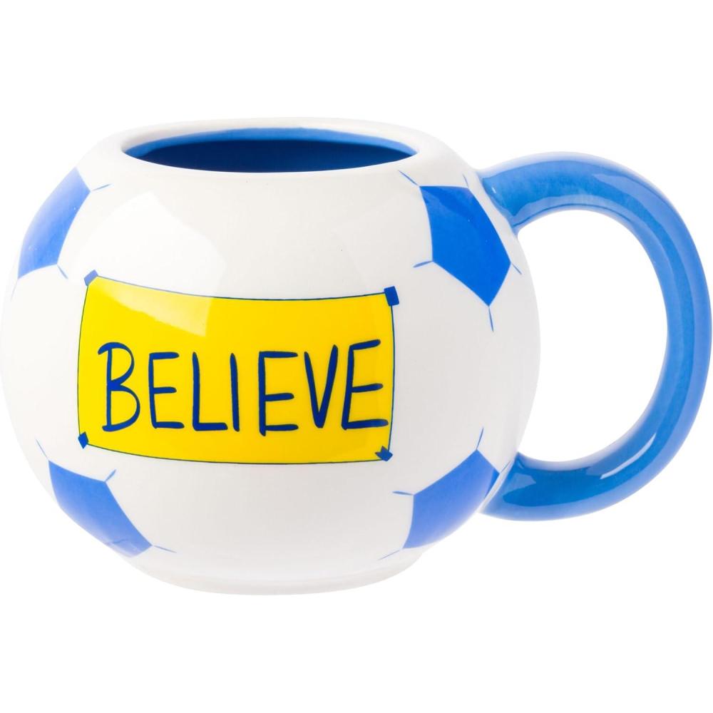 imageSilver Buffalo Ted Lasso Believe Soccer Ball Ceramic 3D Sculpted Mug 20 Ounces