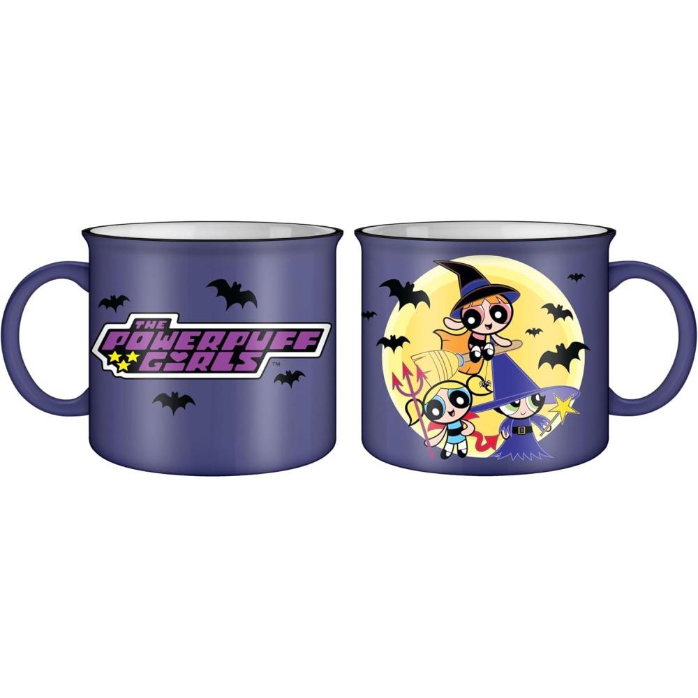 imageSilver Buffalo The Powerpuff Girls Featuring Bubbles Blossom and Buttercup Townsville Ceramic Camper Mug 20 OuncesMulticolor