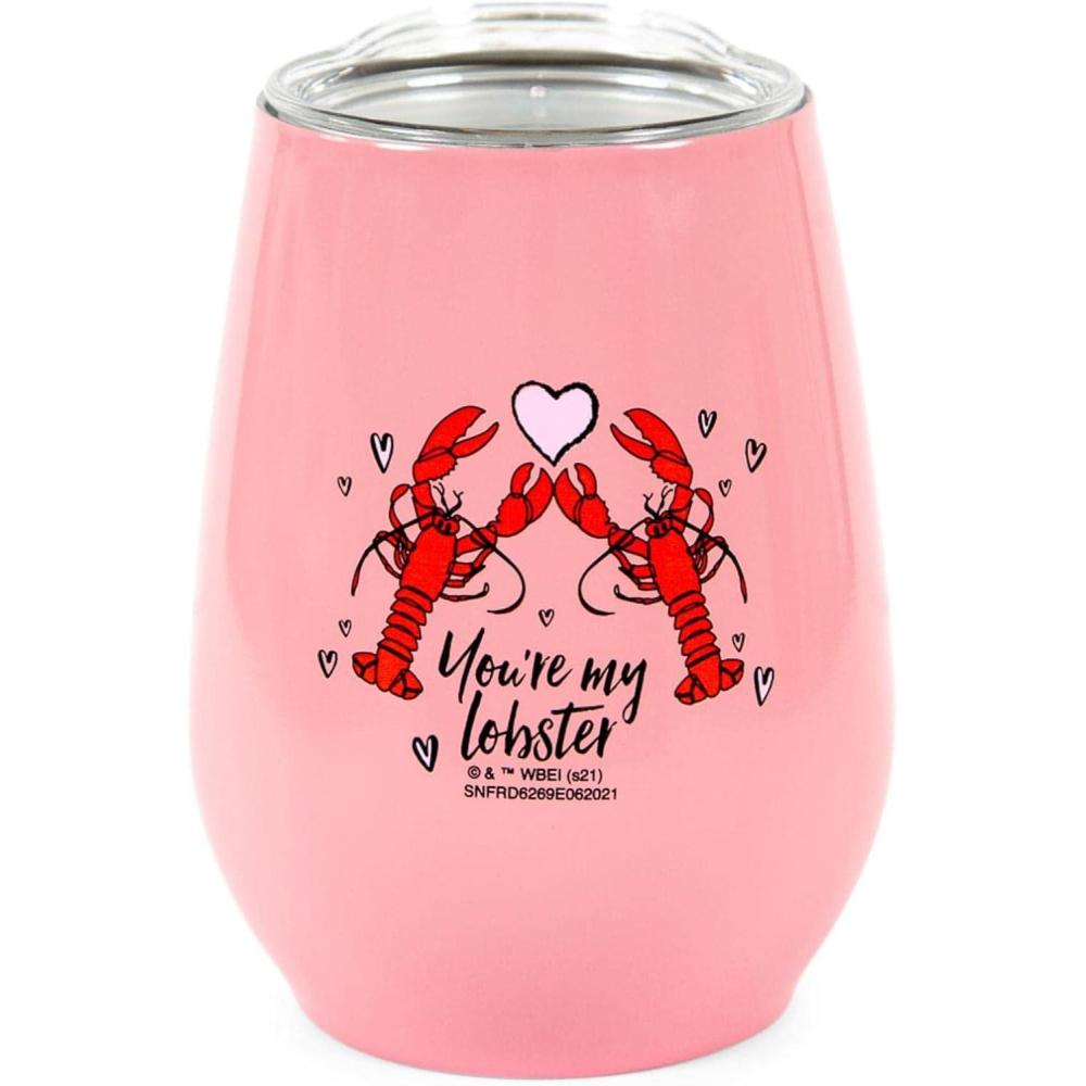 imageSilver Buffalo Winnie The Pooh Up and Away Double Wall Stainless Steel Stemless Tumbler wLid 10OuncesFriends Two Lobster Hearts