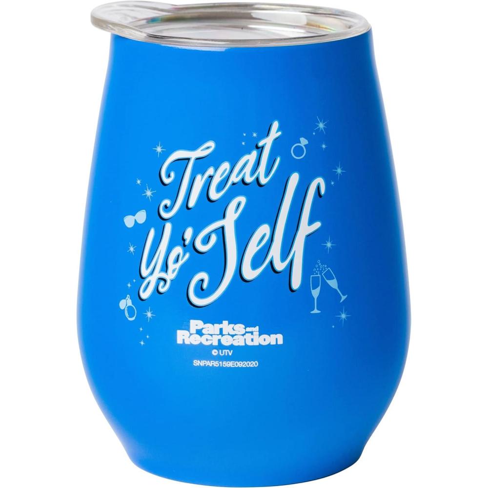 imageSilver Buffalo Winnie The Pooh Up and Away Double Wall Stainless Steel Stemless Tumbler wLid 10OuncesParks and Recreation