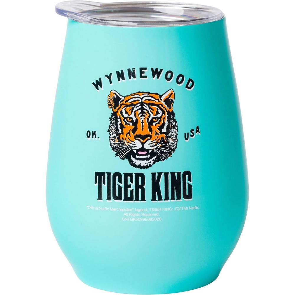 imageSilver Buffalo Winnie The Pooh Up and Away Double Wall Stainless Steel Stemless Tumbler wLid 10OuncesTiger King