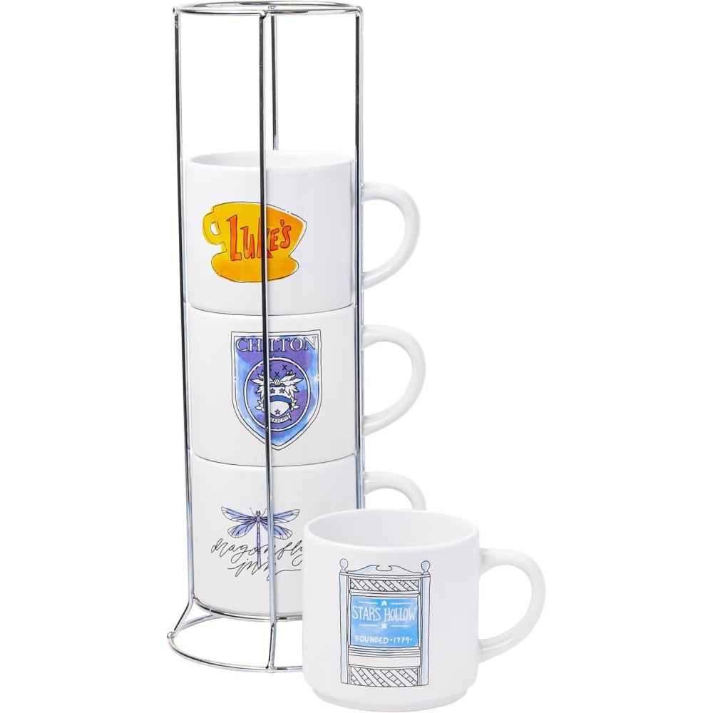 imageSilver Buffalo Winnie the Pooh 100 Acre Wood Destination 4Pack Ceramic Mug Stack 10OuncesGilmore Girls Locations 4pc Ceramic Mug Stack