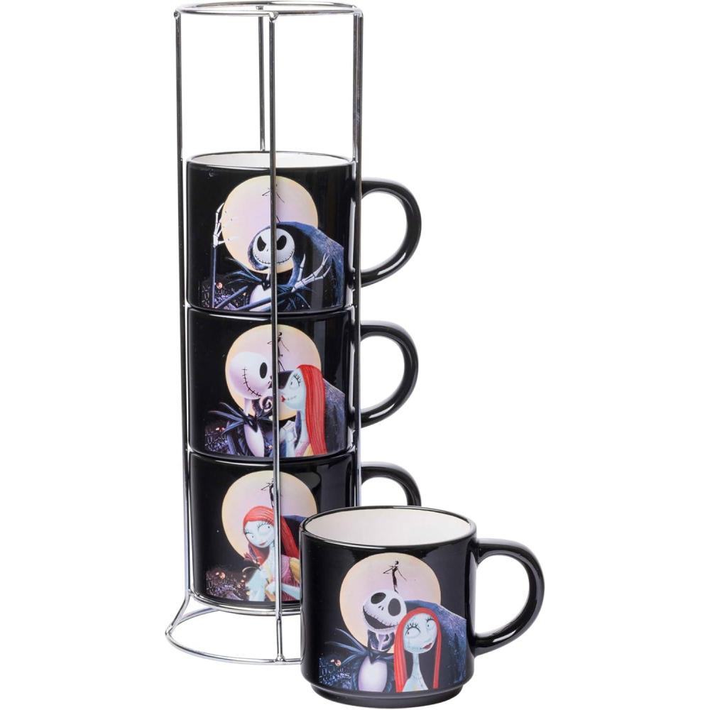imageSilver Buffalo Winnie the Pooh 100 Acre Wood Destination 4Pack Ceramic Mug Stack 10OuncesNightmare Before Christmas