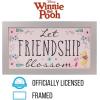 Disney Winnie The Pooh “Let Frendship Blossom” 10 x 18 Inch Framed MDF Wall Art