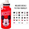 Silver Buffalo Bratz Airbrush Featuring Yasmin, Sasha, Jade, and Cloe Twist Spout Plastic Water Bottle with Stickers You Stick Yourself, 32 Ounces(Disney Mickey Classic Varsity)