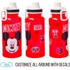 Silver Buffalo Bratz Airbrush Featuring Yasmin, Sasha, Jade, and Cloe Twist Spout Plastic Water Bottle with Stickers You Stick Yourself, 32 Ounces(Disney Mickey Classic Varsity)
