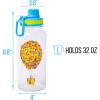 Silver Buffalo Bratz Airbrush Featuring Yasmin, Sasha, Jade, and Cloe Twist Spout Plastic Water Bottle with Stickers You Stick Yourself, 32 Ounces(Disney Pixar)