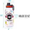 Silver Buffalo Bratz Airbrush Featuring Yasmin, Sasha, Jade, and Cloe Twist Spout Plastic Water Bottle with Stickers You Stick Yourself, 32 Ounces(Pokemon Trainer)