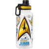 Silver Buffalo Bratz Airbrush Featuring Yasmin, Sasha, Jade, and Cloe Twist Spout Plastic Water Bottle with Stickers You Stick Yourself, 32 Ounces(Star Trek Delta)