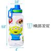 Silver Buffalo Bratz Airbrush Featuring Yasmin, Sasha, Jade, and Cloe Twist Spout Plastic Water Bottle with Stickers You Stick Yourself, 32 Ounces(Toy Story Alien Characters)