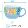 Silver Buffalo Care Bears Ceramic Soup Mug Featuring Good Luck Bear, Cheer Bear, Friend Bear, Funshine Bear, and Grumpy Bear, 24 Ounces