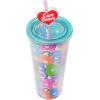 Silver Buffalo Care Bears Featuring Cheer, Share, Wish, Good Luck, Funshine, Grumpy, Friend, Bedtime, Harmony, and Love-A-Lot Plastic Cold Cup with Lid and Topper Straw, 24 Ounces