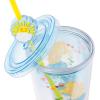 Silver Buffalo Care Bears Featuring Funshine Bear, Grumpy Bear, and Love-a-Lot Bear Glitter Plastic Cold Cup with Lid and Straw Topper, 24 Ounces