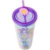 Silver Buffalo Care Bears Groovy “Love That For You” Featuring Grumpy Bear and Harmony Bear Glitter Plastic Cold Cup with Lid and Straw Topper, 24 Ounces