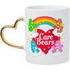 Silver Buffalo Care Bears Rainbow Mug with Sculpted Heart Handle, Features Bedtime, Good Luck, Cheer and Tenderheart Bears, 14 Ounces(Care Bears)