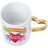 Silver Buffalo Care Bears Rainbow Mug with Sculpted Heart Handle, Features Bedtime, Good Luck, Cheer and Tenderheart Bears, 14 Ounces(Care Bears)