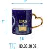 Silver Buffalo Care Bears Rainbow Mug with Sculpted Heart Handle, Features Bedtime, Good Luck, Cheer and Tenderheart Bears, 14 Ounces(Pixar Wall E Eve Heart)