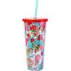 Silver Buffalo Care Bears Rainbow Stars Gold Confetti Cold Cup Featuring Funshine, Grumpy, Good Luck, Bedtime, Cheer, and Tenderheart Bears, 32 Ounces(Child Heart)
